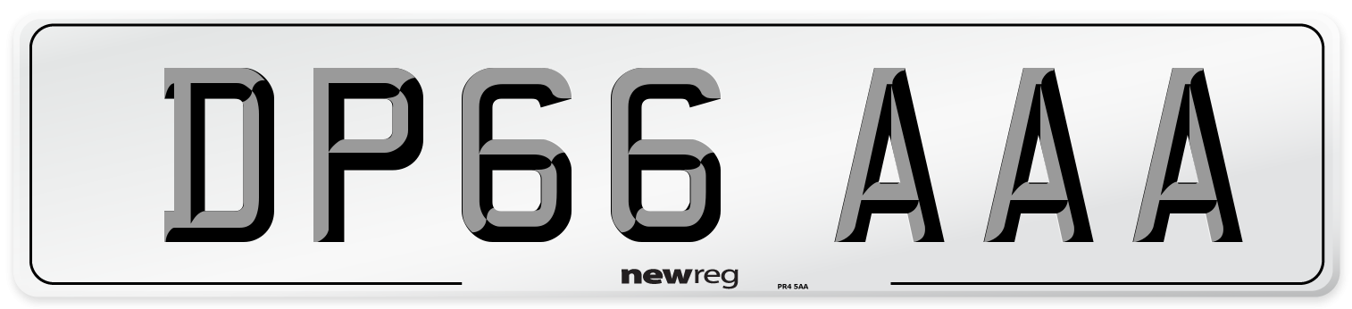 DP66 AAA Number Plate from New Reg
